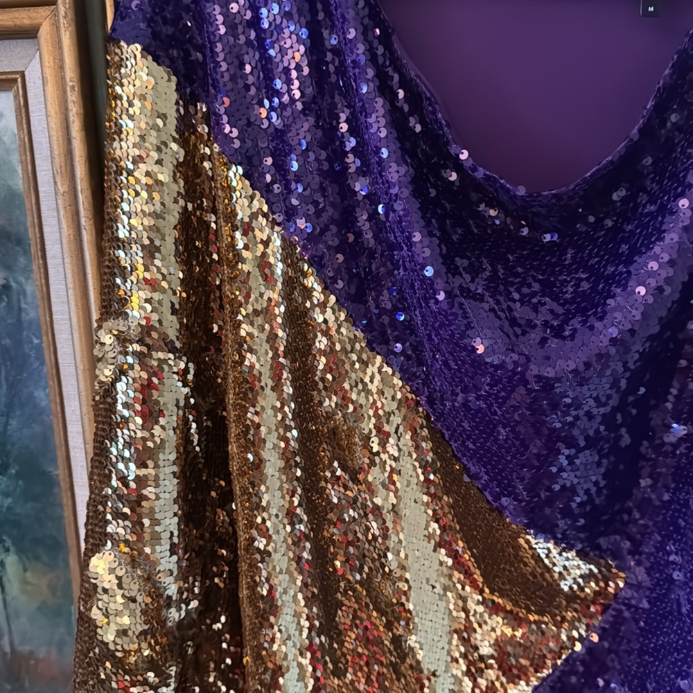 BCBGMAXAZRIA Marcello One Shoulder Sequin Evening Dress Soze M Medium New Years - Picture 7 of 7